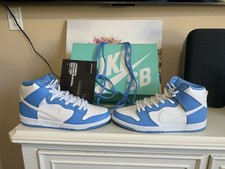 Nike SB Dunk High Premium Skate Shoes Blue/Wh...