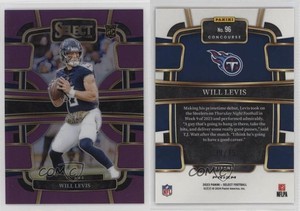 2023 Panini Select Concourse Purple Prizm /75 Will Levis #96 Rookie RC