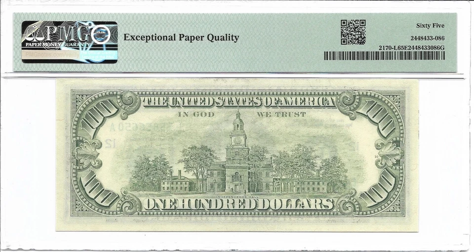 1981A $100 SAN FRANCISCO FRN. PMG GEM Uncirculated 65 EPQ Banknote. 1st of 2 - Image 2 of 2