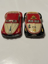 Vintage Tin Lithograph 2 Cars Made in Japan
