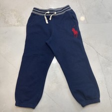 Polo Ralph Lauren Boys Jogger Sweatpants Navy Red Pony Logo Size 7