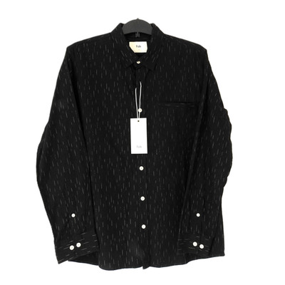 Folk Sparks Mens Long Sleeve Shirt Large Black White Fleck NEW