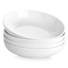  10" Large Pasta Bowls, 56 OZ White Salad Bowls 56 oz (4 Piece) Ivory White