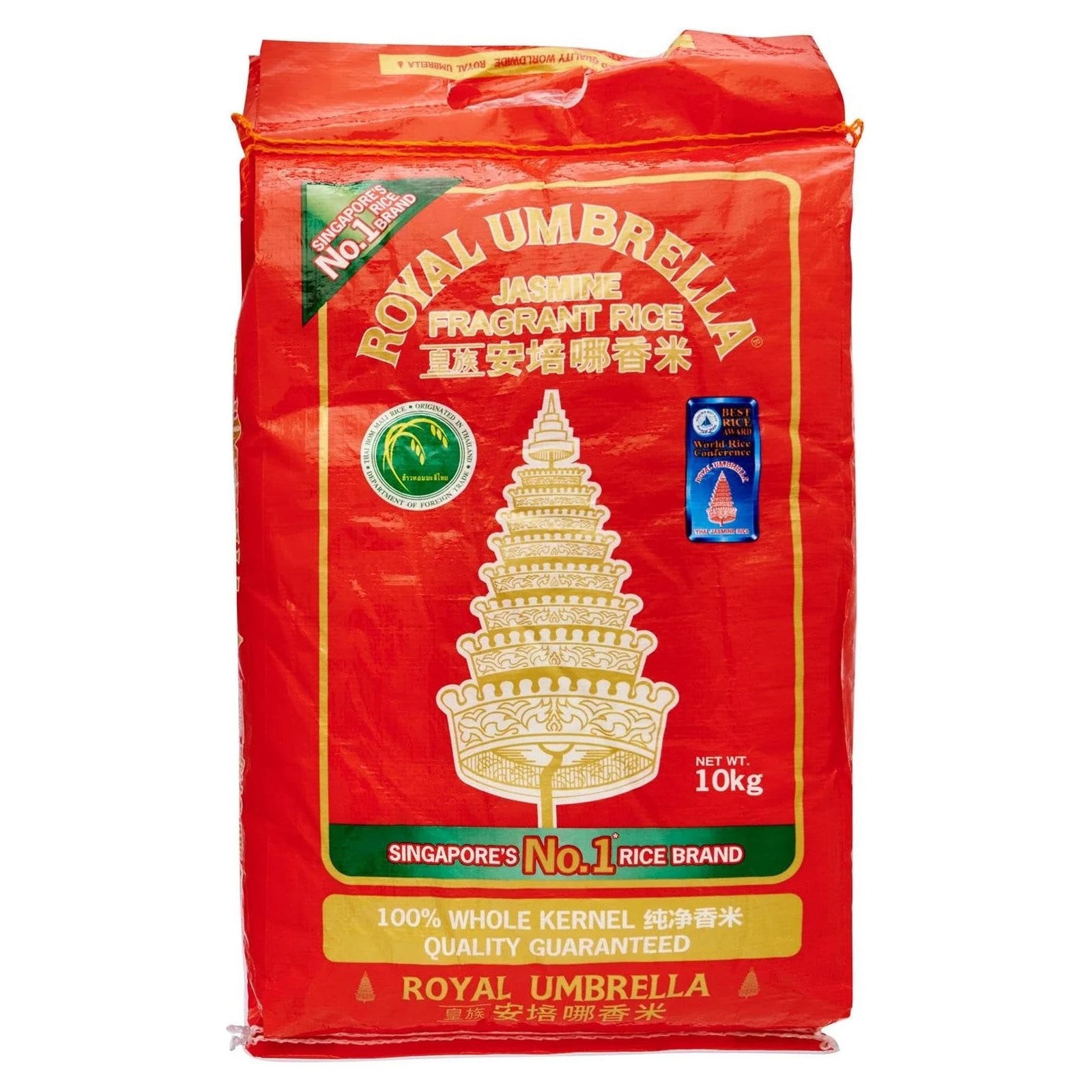 Royal Umbrella Jasmine Rice 10kg Thai Hom Mali Authentic Fragrant