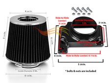 Black 1991-1999 Mitsubishi 3000gt 3.0 Air Intake Adapter Filter Black 1991-1999 Mitsubishi 3000gt 3.0 Air Intake Adapter Filter