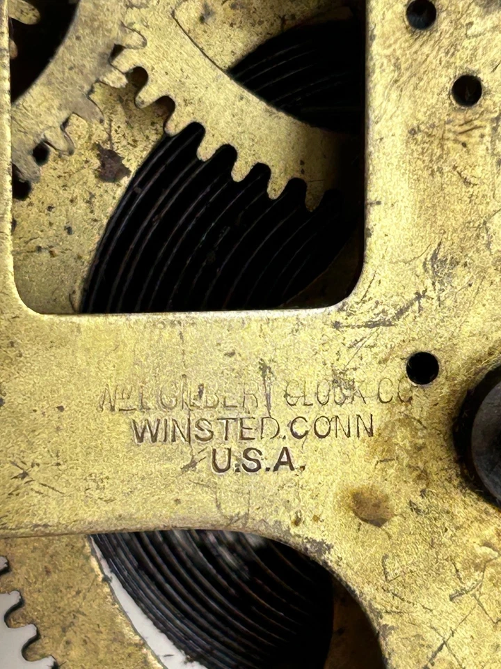 2  WM. GILBERT 7 DAY KEY WIND CLOCK MOVEMENTS, OLD, ORIGINAL, BOTH SEEM COMPLETE - Image 4 of 4