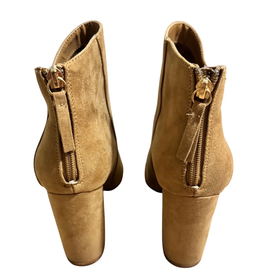 Botines de gamuza rosa lirio tostado punta tacón bloque - talla 7,5 nuevos sin caja Foto 3 de 4