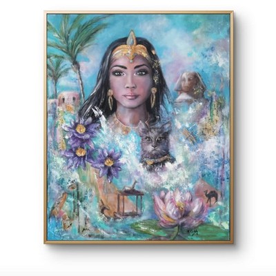 Original Egyptian Queen 16 x 20 Acrylic Wall  Painting