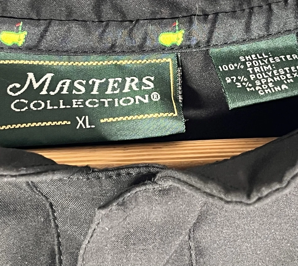 COLECCIÓN MASTERS Top Popover Hombre Negro 1/4 Botón Logo Manga Larga XL Foto 3 de 4