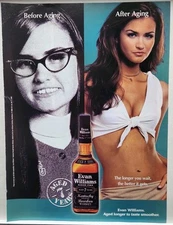 2002 Sexy Lady Hot Body Evan Williams Whiskey Vintage Print Ad Poster Promo