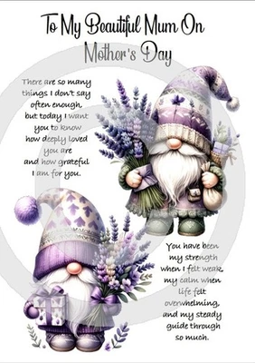 PICKTURE-THIS GREETING CARDS NEW To My Beautiful Mum On Mother's Day A5 Size Mother's Day Card With Love