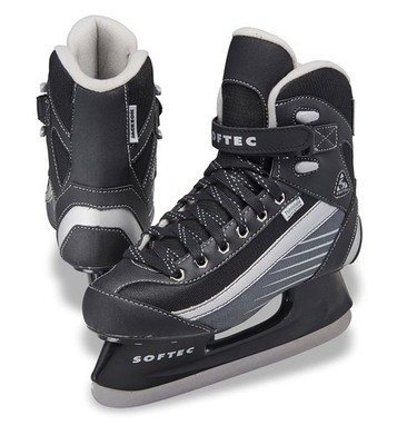 Mens Size 13 Black Ice Skates Thinsulate Lined Nylon Upper Recreational Skating