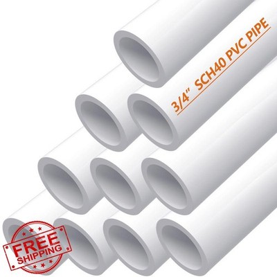 letsFix 3/4 Inch PVC Pipe 40 Inch Length Furniture Grade White 10 Pack
