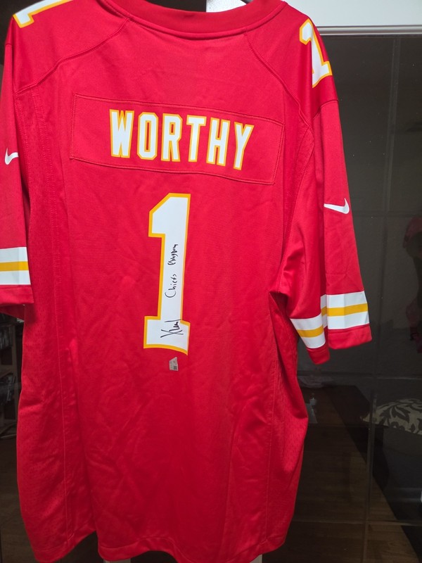 Chiefs Xavier Worthy Authentic Autographed Red Nike Jersey Fanatics Coa Inscribe