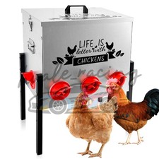 Chicken Feeder 50 lb 8 No-Waste Ports Extra-Large Galvanized Metal Poultry