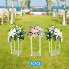 10Pcs Clear Acrylic Flower Stand for Wedding Centerpieces Wedding Flower Vases.