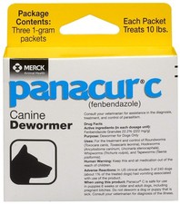 Panacur C Canine Dewormer 22.2Mg Treats Roundworms Hookworms Tapeworms 10Lbs