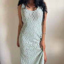 Vintage Victoria's Secret Gold Label Maxi Slip Dress Small Lace 90s