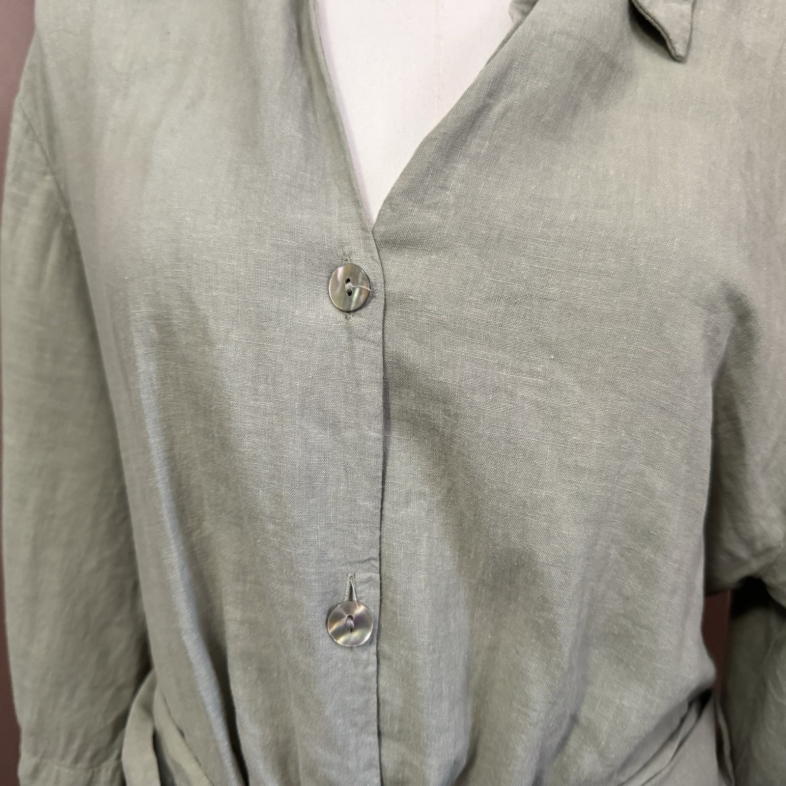 Zara Women’s Button Down Tortoise Shell Belted Sh… - image 5