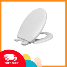 Mainstays Plastic Round Slow Close Toilet Seat, White Quiet Close Heavy Duty Lid