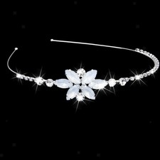 Children Girls Flower Crystal Wedding Headband Crown Hair Band Accessories US