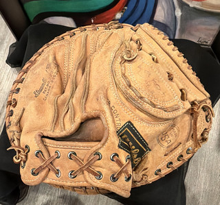 Wilson A0230 Catcher's Mitt Brown Leather LaceUp Made in USA vintage baseball #2