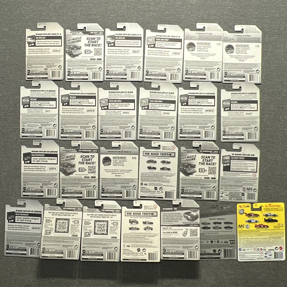 Hot Wheels Nissan Skyline SOLO TARJETA Lote de 25 GT-R R32 R34 R33 R35 Fast Furious Foto 2 de 2