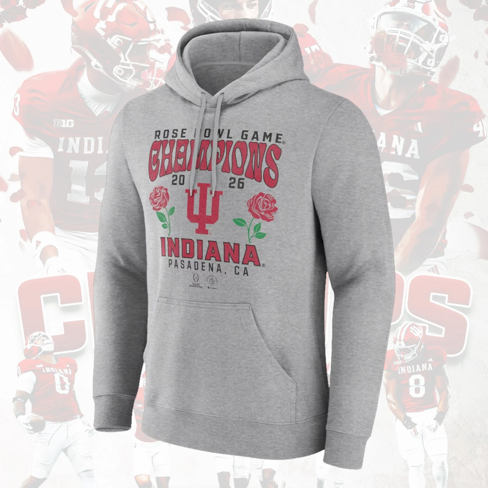 Indiana Hoosiers Playoff 2026 Rose Bowl Champions Hoodie