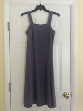 Loft Outlet Size 6 Dress Sleeveless Midi Side Zip Lavender Grey Square Neck NWT