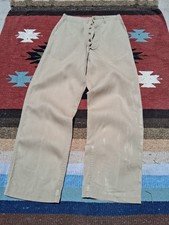 1950s US Army Chino Pants Trousers 28x30 Button Fly Baggy Straight Leg