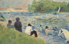 Georges Seurat Bathers at Asnieres Vintage 1884 Art Reprint Wall Art