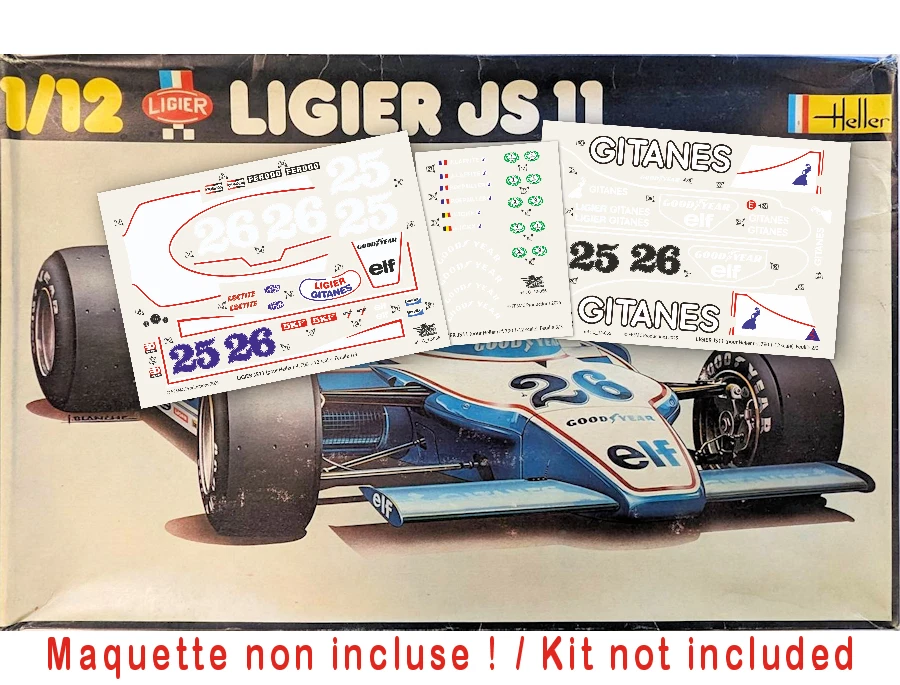 [FFSMC Productions] Decals Ligier JS11 1979 pour Heller  1/12 kit
