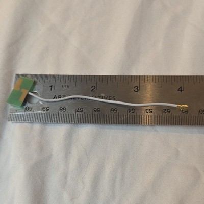 Laptop Internal Antenna PCB Green Gold Coaxial Cable Connector ~4in
