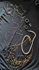 Schmuck-Set silberfarben: Kette mit Buchstabe...