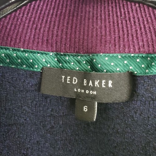 Ted Baker London Sweater Mens Size 6 Blue Mock Neck 1/4 Zip Long Sleeve Knitted - Picture 7 of 15