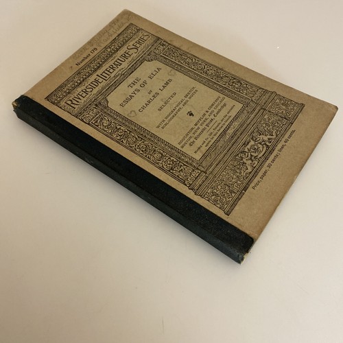 RIVERSIDE LITERATURE SERIES 1907 Antique Book The Essays of Elia ab7 - Picture 2 of 8