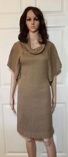 Calvin Klein Women's Size Med Olive Sweater Knit Cowl Neck Dress # (PM)