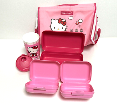 レア【新品】ハローキティ タッパーウェア ５点セット Tupperware Hello Kitty Tupperware Lunch Box Set with Chilled Bag Sanrio | eBay