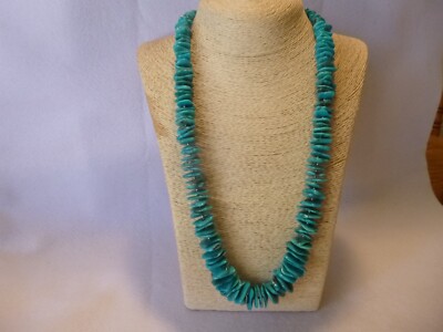 Exceptional Genuine Turquoise And Sterling Native American Southwestern Necklace