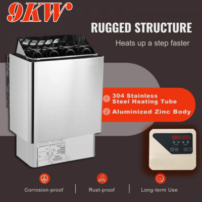 6/9kW Calentador de sauna de vapor seco de horno de baño máximo 460 pies cúbicos