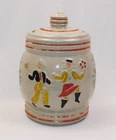 Vtg Red Wing USA Stoneware Vintage 1943 Dancing Peasants 10" Cookie Jar