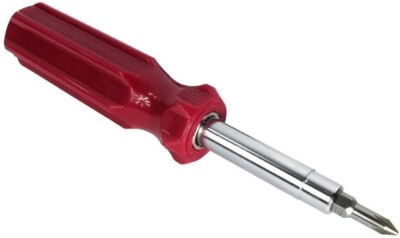 (Lot of 2) 6-in-1 Slot & Phillips Reversible Screwdriver PH1 PH2 Nut Driver Bit