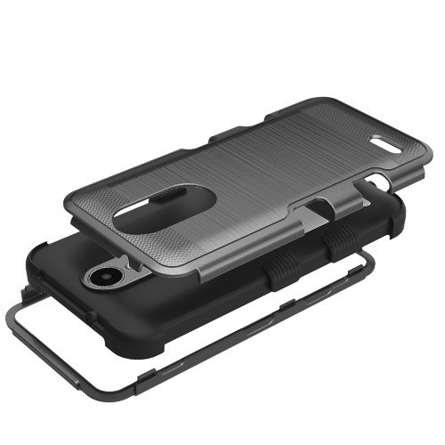 For LG K10 K30 X410 Premier Hybrid Armor Brushed Rugged Shock proof Case Cover - Picture 5 of 11