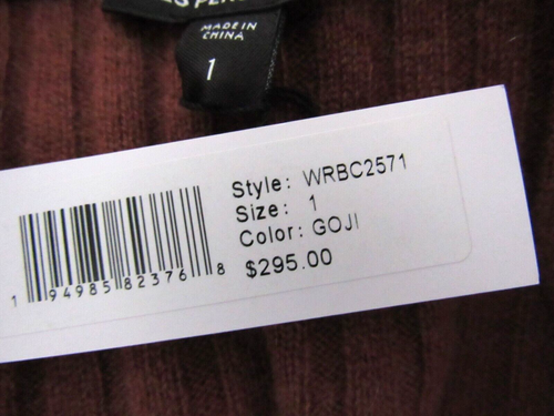 NWT James Perse $295 Ribbed Cashmere Cardigan in Goji; 1 Small - Picture 5 of 7