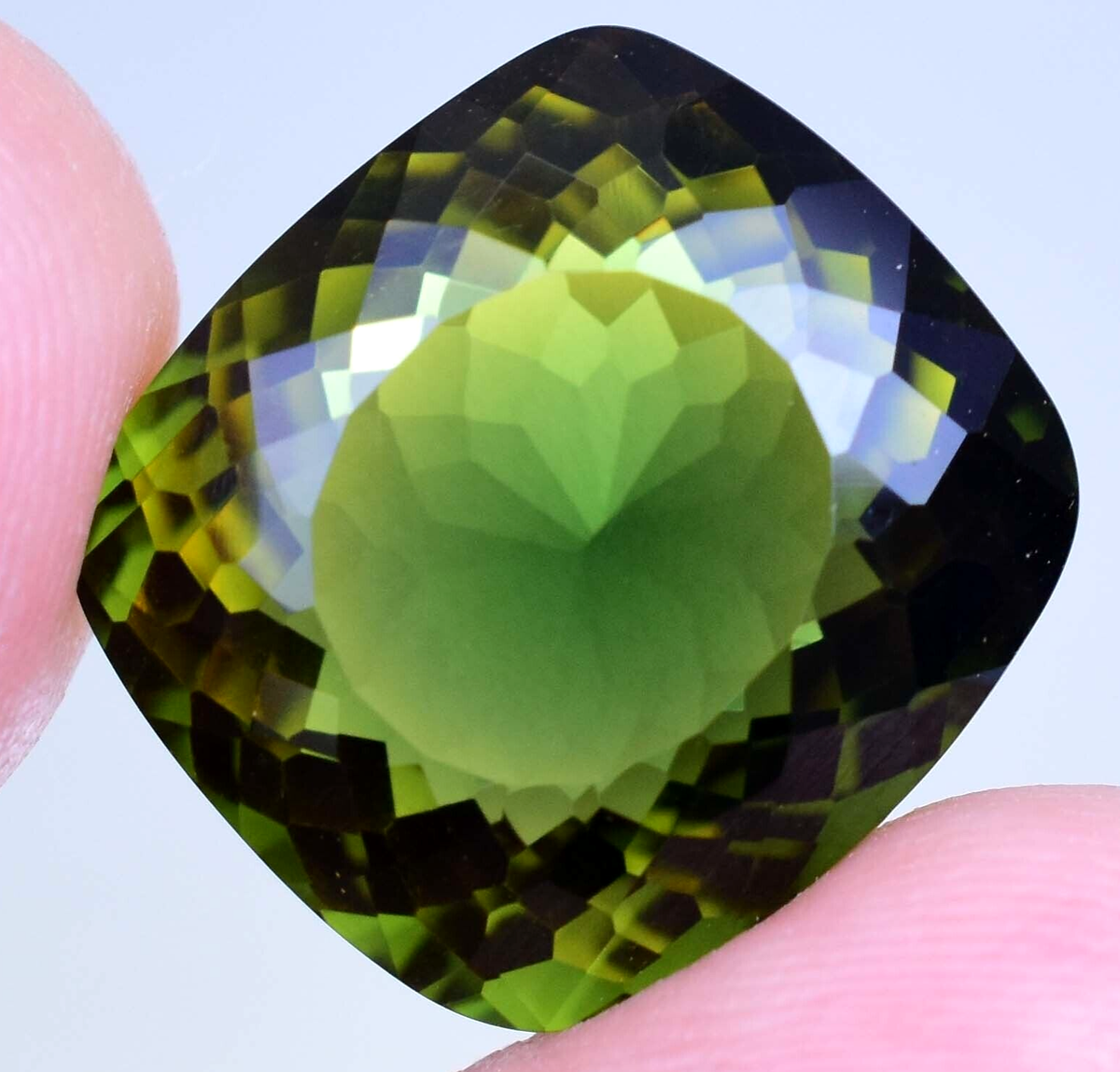 Natural Bi-Color Tourmaline 17.20 Ct Cushion Cut Rare Certified