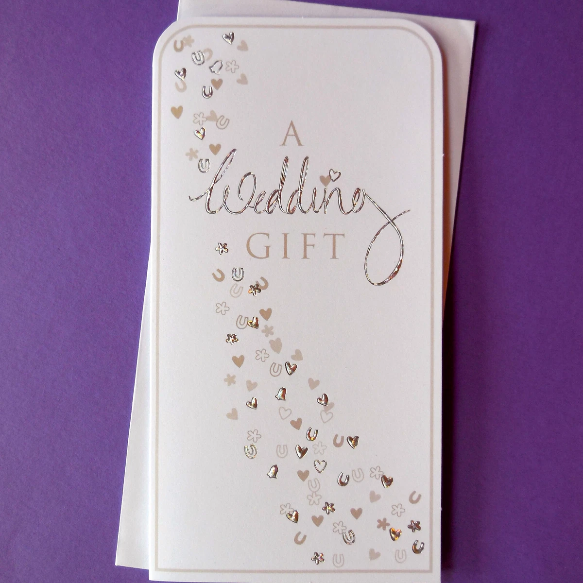 Wedding Money Wallet Cheque Gift Card With Envelope Holder Hearts Horseshoes