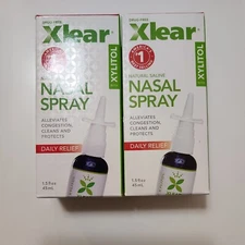 Xlear Natural Saline Nasal Spray with Xylitol 1.5 oz x2 Exp 10/2027+