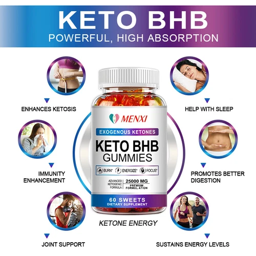 Keto BHB Gummies Ketone Advanced ACV Weight Loss Fat Burner Dietary Supplement - Picture 7 of 8