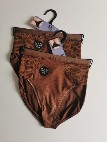 M&S 2pk Wildblooms High Leg Knickers, 3 colours, 10-24 uk, - Picture 2 of 4