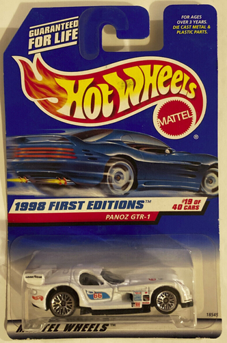 Vintage Hot Wheels 1998 First Editions Panoz GTR-1 White Die Cast